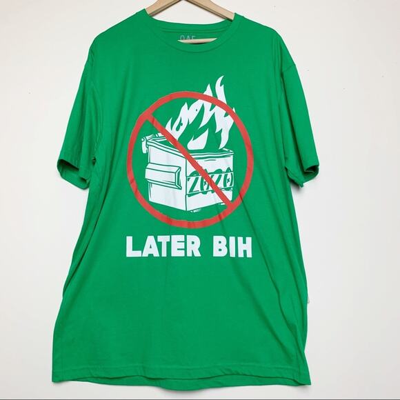 Oaf Nation Later BIH Ban 2020 Dumpster Fire Tee Men’s Size XL - Picture 1 of 5